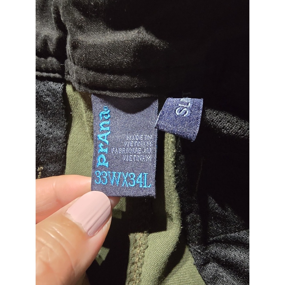 Prana Pants Men 33x34 Green Zion Slim Fit Outdoor Hiking Gorpcore - Picture 6 of 7
